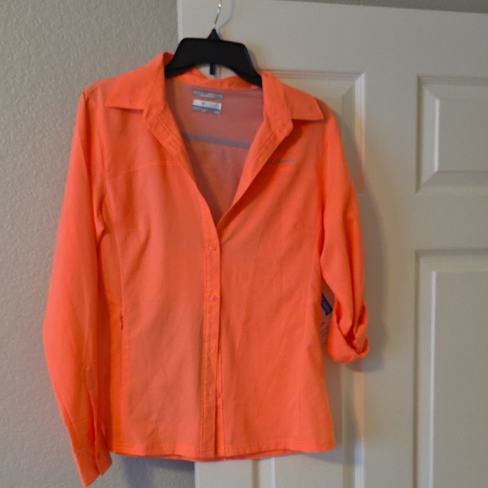 Columbia Women's Bright Orange Button-Down Shirt